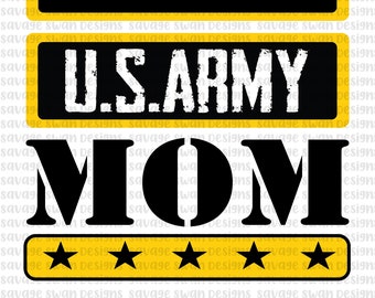 Mamá del Ejército PNG / Diseño de Camiseta Patriótica / Descarga Digital por Sublimación / Clipart de Mamá Militar / Mamá Soldado Orgullosa Descarga Instantánea
