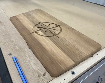 Boat Custom Engraved Design Solid Wood Table