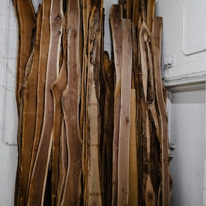 Live Edge Black Walnut 5-9in ( 1.5&quot; thick) ,kiln dried, Surfaced both sides,Black Walnut lumber