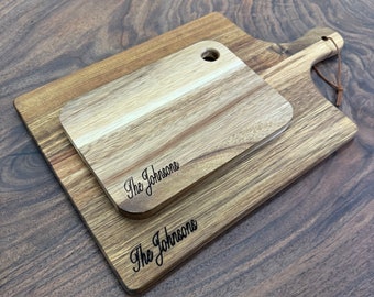 Personalized White Oak Wood Cutting Board Set