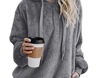 fuzzy pullover jacket
