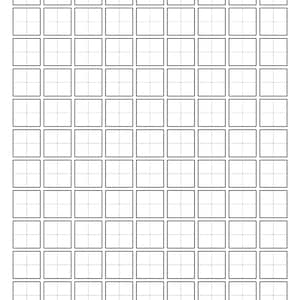 Carta pratica di scrittura Pdf stampabile/Caratteri cinesi giapponesi coreani/Tian Zi Ge田字格Mi Zi Ge 米字格/A4