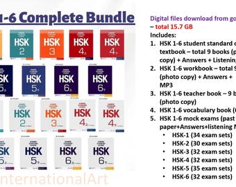 Kompletny pakiet HSK 1-6: podręczniki, zeszyty ćwiczeń, książka dla nauczyciela, plik MP3 (do pobrania w wersji cyfrowej)