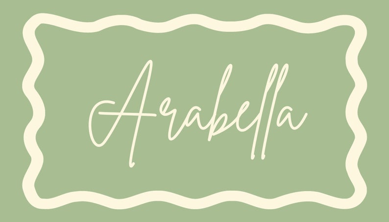 Sage Green Place Card Template With Squiggle Border | Scalloped Border ...