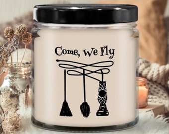 Three Witches Fly Halloween 9oz Candle|Candle for gift,Scented soy candle,Meaningful gift,Hand poured candle, Organic handmade, Candle decor