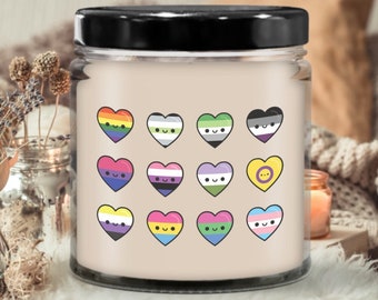 LGBTQ+ Hart Love Is Love-kaars | Kaars als cadeau, Soja-geurkaars, Zinvol cadeau, Handgegoten kaars, Biologisch handgemaakt, Kaars