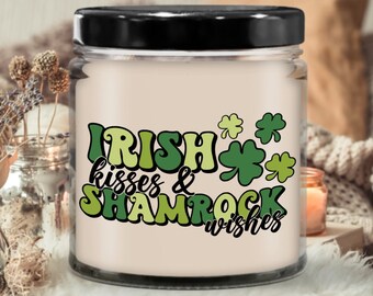 Irish Kisses and Shamrock Wishes Candle | Candle for gift, Scented soy candle, Meaningful gift, Hand poured candle, Organic handmade,Candle