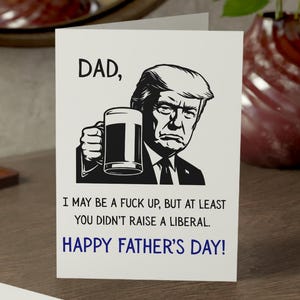 Grappige Trump-vaderdagkaart – hilarische kaart voor conservatieve vaders – MAGA cadeau-idee – politieke humor groet voor hem