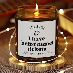 Riecht wie I Have Tickets Candle - Tickets Geschenk - Personalisierte Tickets - Überraschung mit Tickets - Konzertkarten Geschenk - Konzert Weihnachten