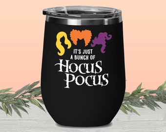 Es solo un racimo de brujas Tumbler / Wine Tumbler, regalo personalizado, vino aislado, copa de vino con tapa, vino personalizado, copas de vino, vaso