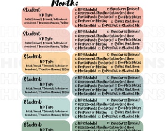 IEP Monthly Planner, IEP Checklist Notepad, Digital Download, IEP Meeting Notes, Special Education Planner, Special Education Binder, Binder