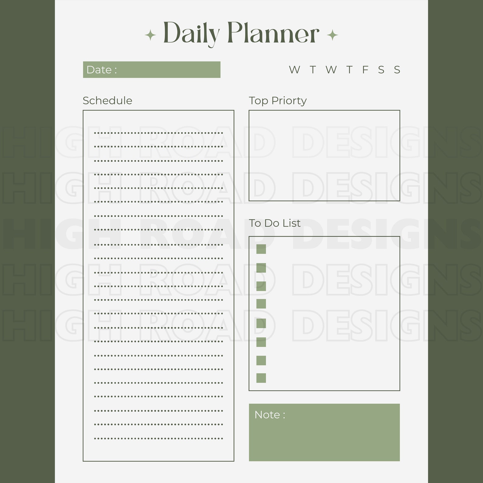 Daily Planner Sheet, Daily Schedule Printable, Daily Planner, Daily ...