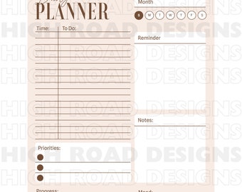Planilha de planejamento diário, cronograma diário para impressão, planejador diário, modelo de planejador diário, planejador de cronograma diário, registro diário para impressão, PDF