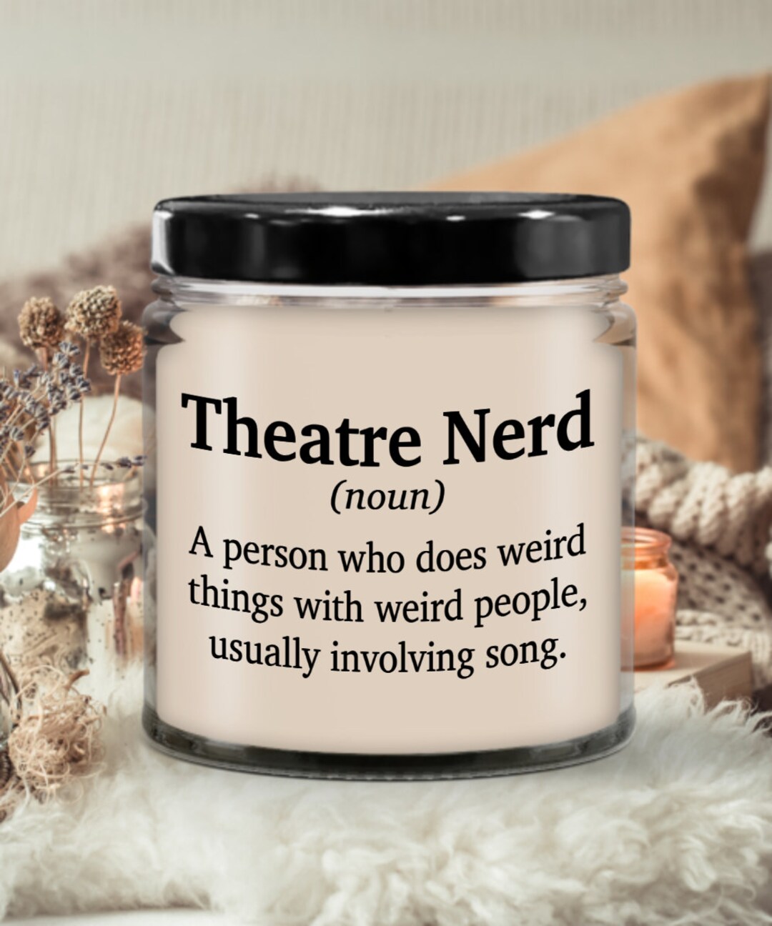 Theatre Nerd Noun Definition Candle Candle for Gift, Scented Soy Candle