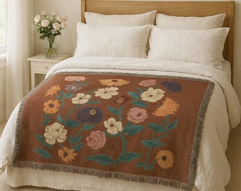 Floral Piano Surprise Song Woven Blanket Music Lovers Home Decor, Fan-Inspired Throw, 2025 Concert Memory Keepsake, Aesthetic Cozy Gift