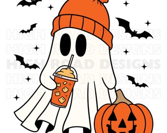 Ghost With The Most PSL Ghosts, Halloween png, Iced Coffee png, cute ghost png, sticker png, halloween print png, trending png, png, jpg