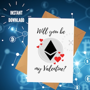 ETHEREUM Valentines Day Card for Him ETHEREUM Valentines Card Printable Instant Download