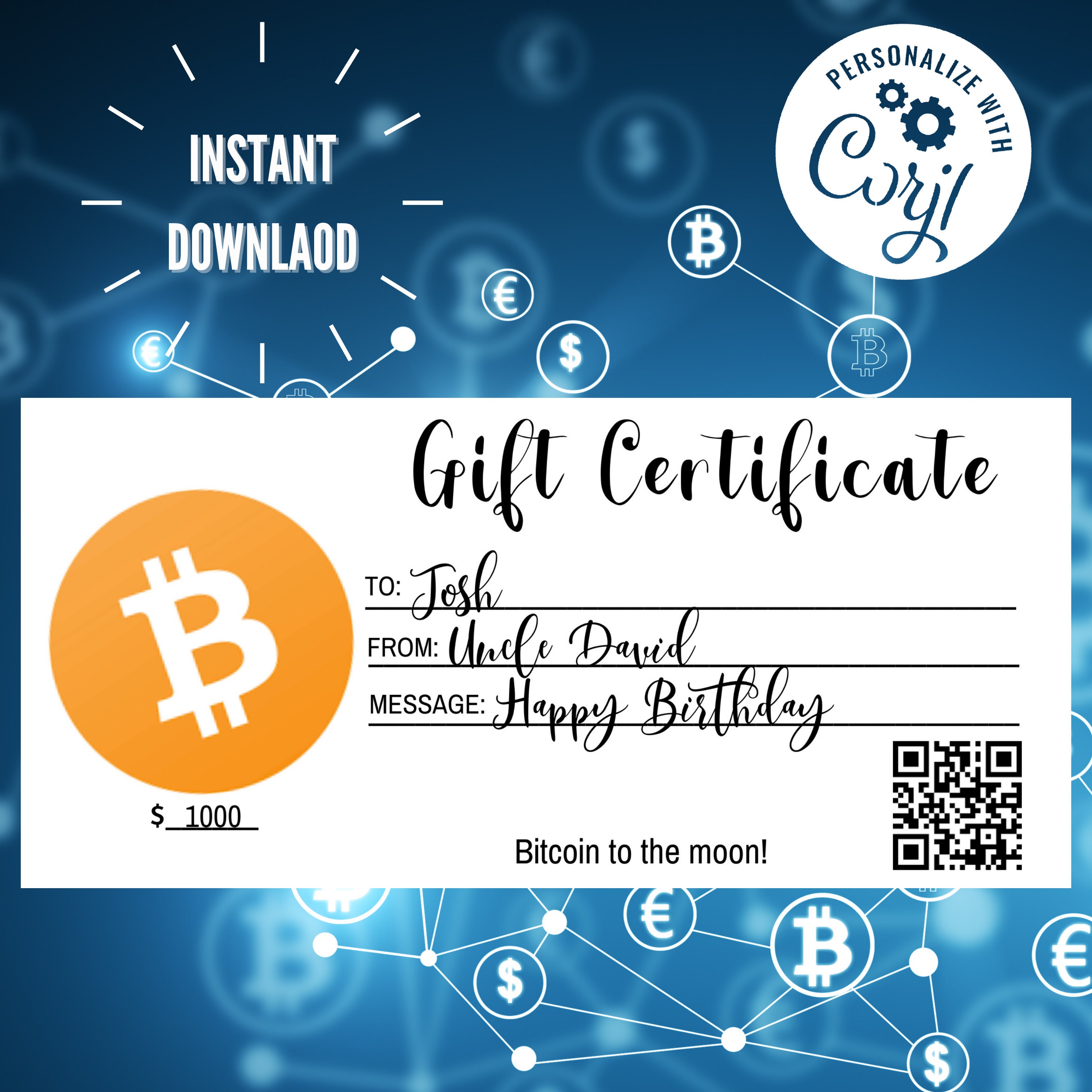 Cryptocurrency Gift Card - Etsy