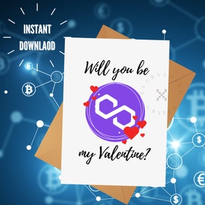POLYGON MATIC Valentines Day Card for Him POLYGON Valentines Card Printable Instant Download