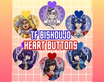 Boutons coeurs holographiques Bishoujo Transformers