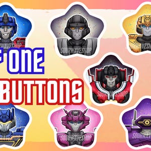 Transformers One Holographic Star Buttons