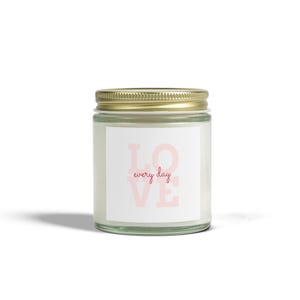 Love Every Day Scented Candle, Coconut Apricot Wax - Relaxing Home Decor, Gift for Her, Self-Care, Aromatherapy