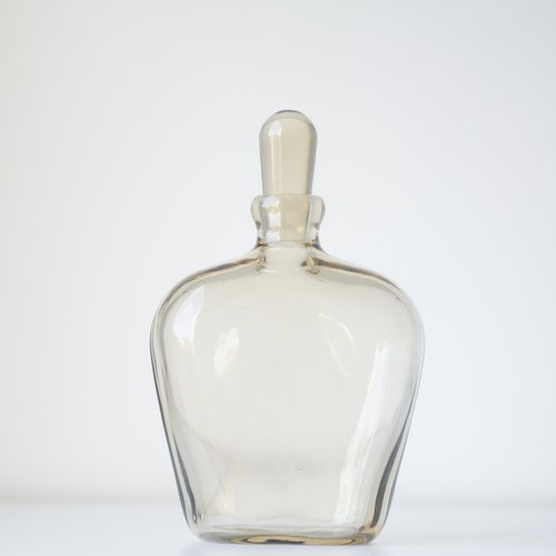 1930s Modernist Glass Dimple Decanter // shops Vintage Mid Century Barware // Scandinavian Strombergshyttan Sweden // Hugh Dunne Cook Design
