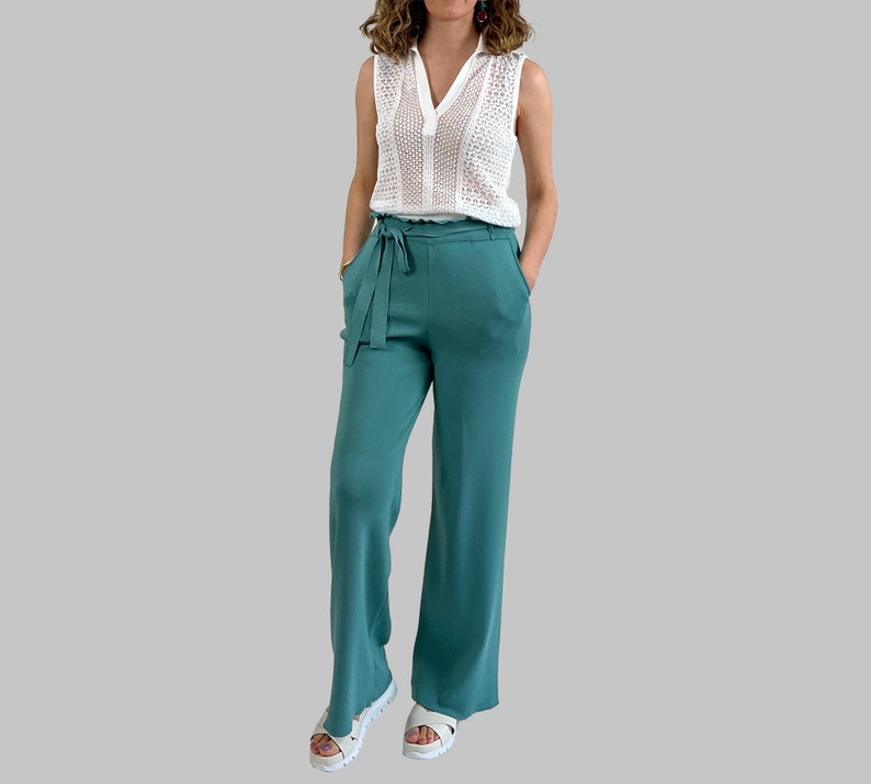 Ruffled Waist Knit Trousers image 1