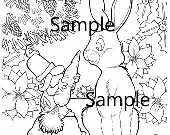 44 Christmas Bunny Coloring Pages  Best HD