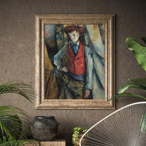 Boy in a Red Waistcoat – Cézanne Wall Art | Timeless Post-Impressionist Masterpiece Print