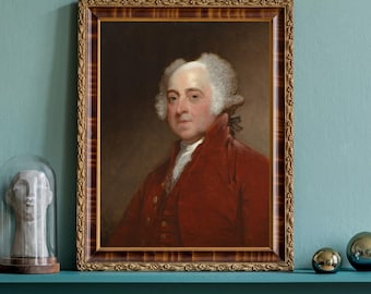John Adams Portrait – Gilbert Stuart Art Print | Founding Father Wall Art for Patriotic Spaces