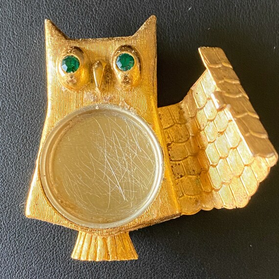 Vintage Avon Owl Perfume Brooch Pin Glacé Locket … - image 4