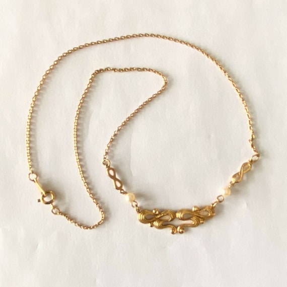 Vintage Avon Gold Tone Necklace Simulated Pearls … - image 2