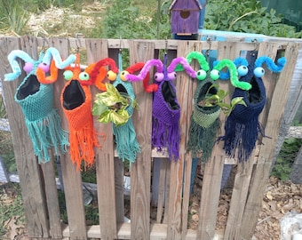 Crochet et Yip Yip Alien Plant Holder, Sesame Street Alien Houseplant Arrangement Wall Hanger