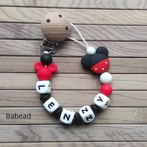 Pacifier pacifier style Mickey red personalized first name