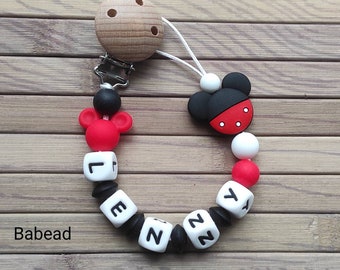 Pacifier pacifier style Mickey red personalized first name