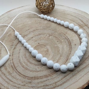 Gritty Awakening White Silicone Nursing and Bottle Carrying Necklace