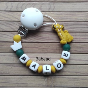 Pacifier pacifier pacifier style Simba lion king personalized first name yellow white green