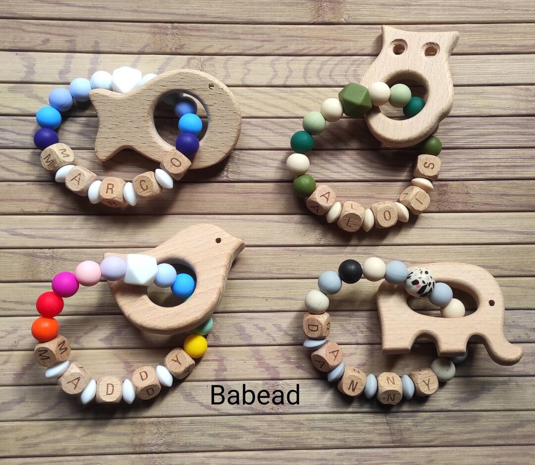 Stuffed Rattle Rings Personalized Animal Name Rattle Ring - Etsy