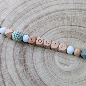 Personalized pacifier clip sage green image 3