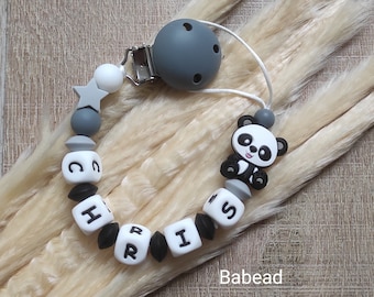 Pacifier pacifier pacifier panda black gray white personalized first name