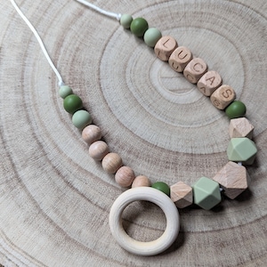 Green first name nursing necklace