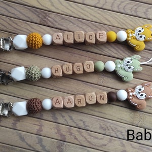 Personalized squirrel pacifier pacifier clip first name