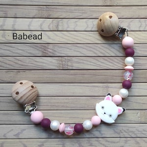 Cuddly toy attachment / cat / white plum rose