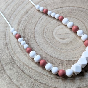 White terracotta nursing necklace