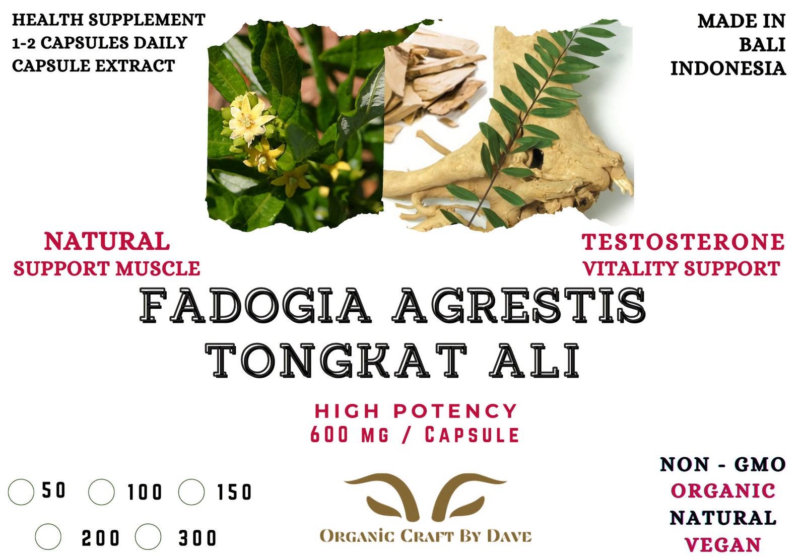 Fadogia Agrestis PLUS Kalimantan Tongkat Ali Capsule Extract Etsy Canada