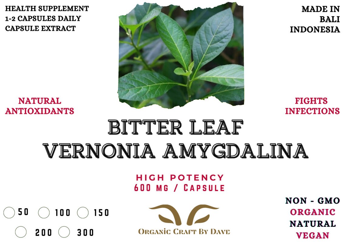 Organic Bitter Leaf Capsule Extract Vernonia Amygdalina Etsy