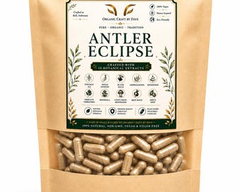 Antler Eclipse Botanical Capsules | Maca Ginseng Blend, Vegan Organic Craft by Dave