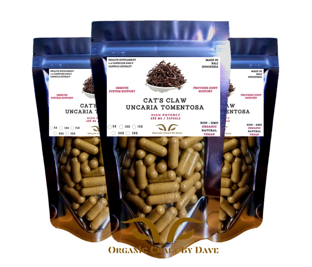 Cat's Claw Capsules Extract 600 Mg Uncaria Tomentosa Nongmo Men Health