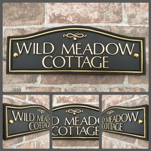 Stunning House name / number sign - Weather resistant, Bespoke, Unique, Personalised, Handmade Hand Painted Solid Cast Resin, colour options